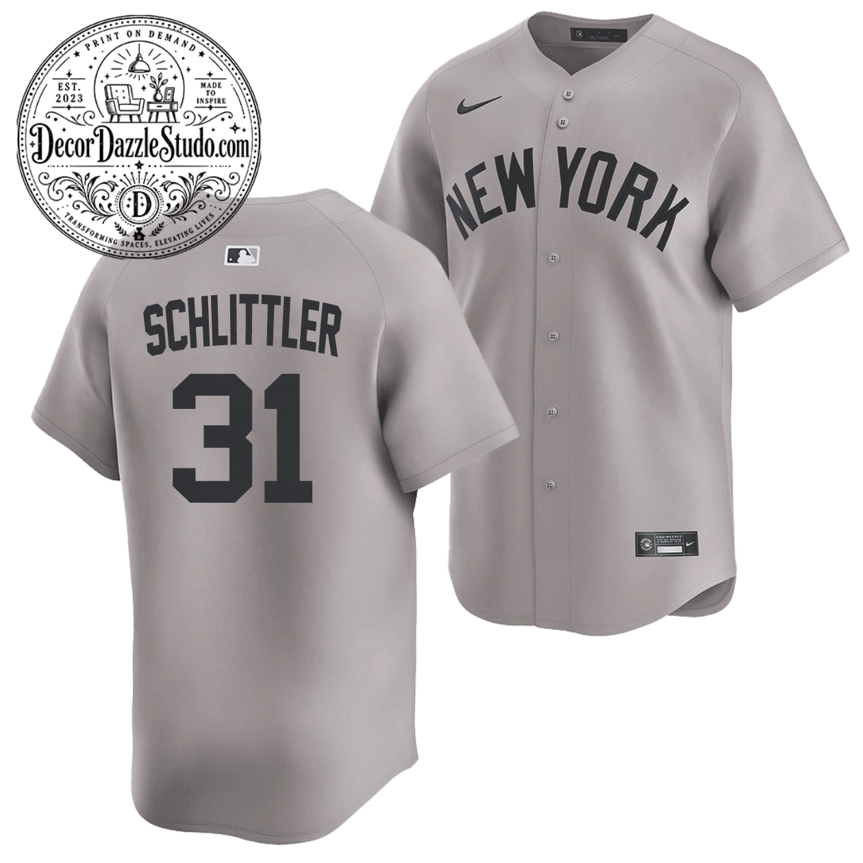 Official Cam Schlittler Youth New York Gray Road Baseball Jersey