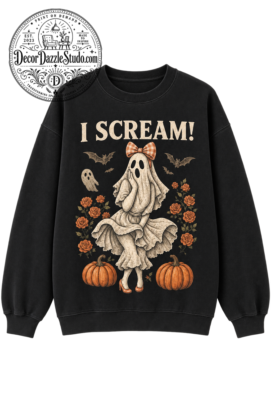 Vintage Ghost Pumpkin Halloween Sweatshirt