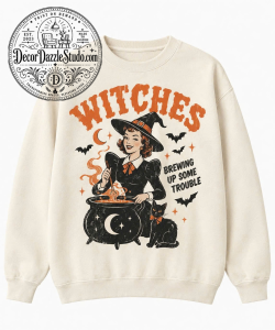 Vintage Witch Halloween Sweatshirt 1 Vintage Witch Halloween Sweatshirt