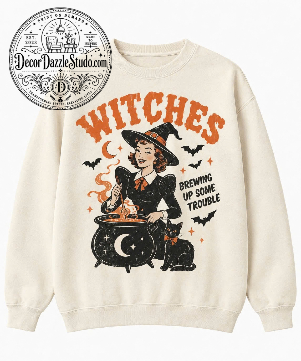 Vintage Witch Halloween Sweatshirt