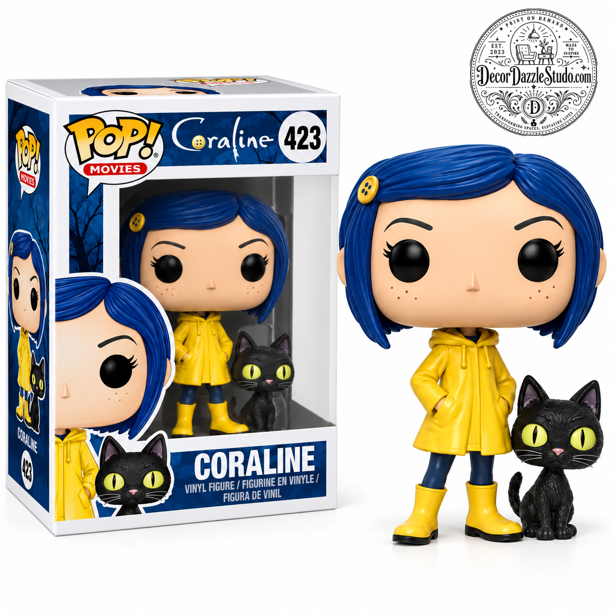 Coraline In Raincoat With Cat 423 Vinyl Figure