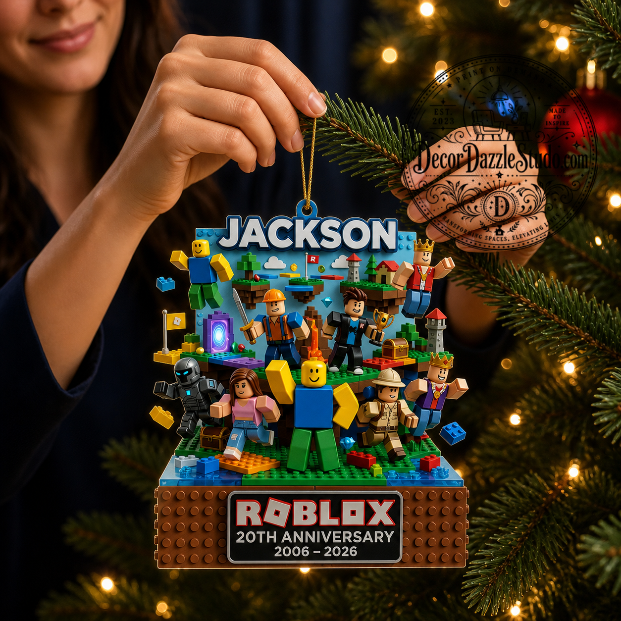 Roblox 20th Anniversary 2006-2026 Jackson Christmas Ornament