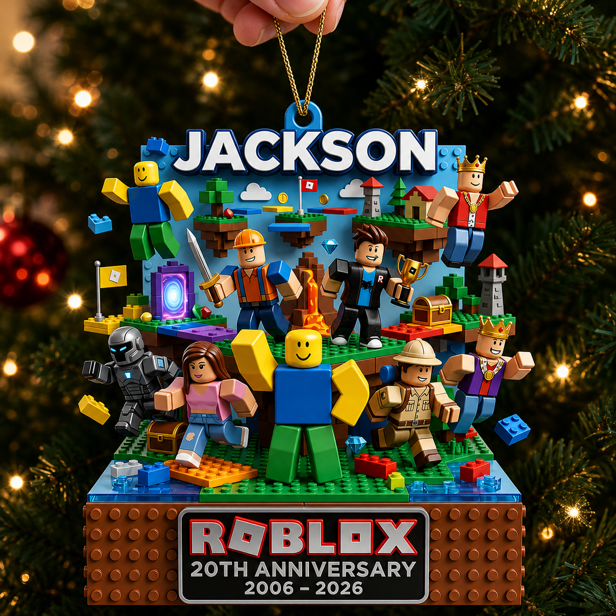 Roblox 20th Anniversary 2006-2026 Jackson Christmas Ornament Roblox 20th Anniversary 2006-2026 Jackson Christmas Ornament